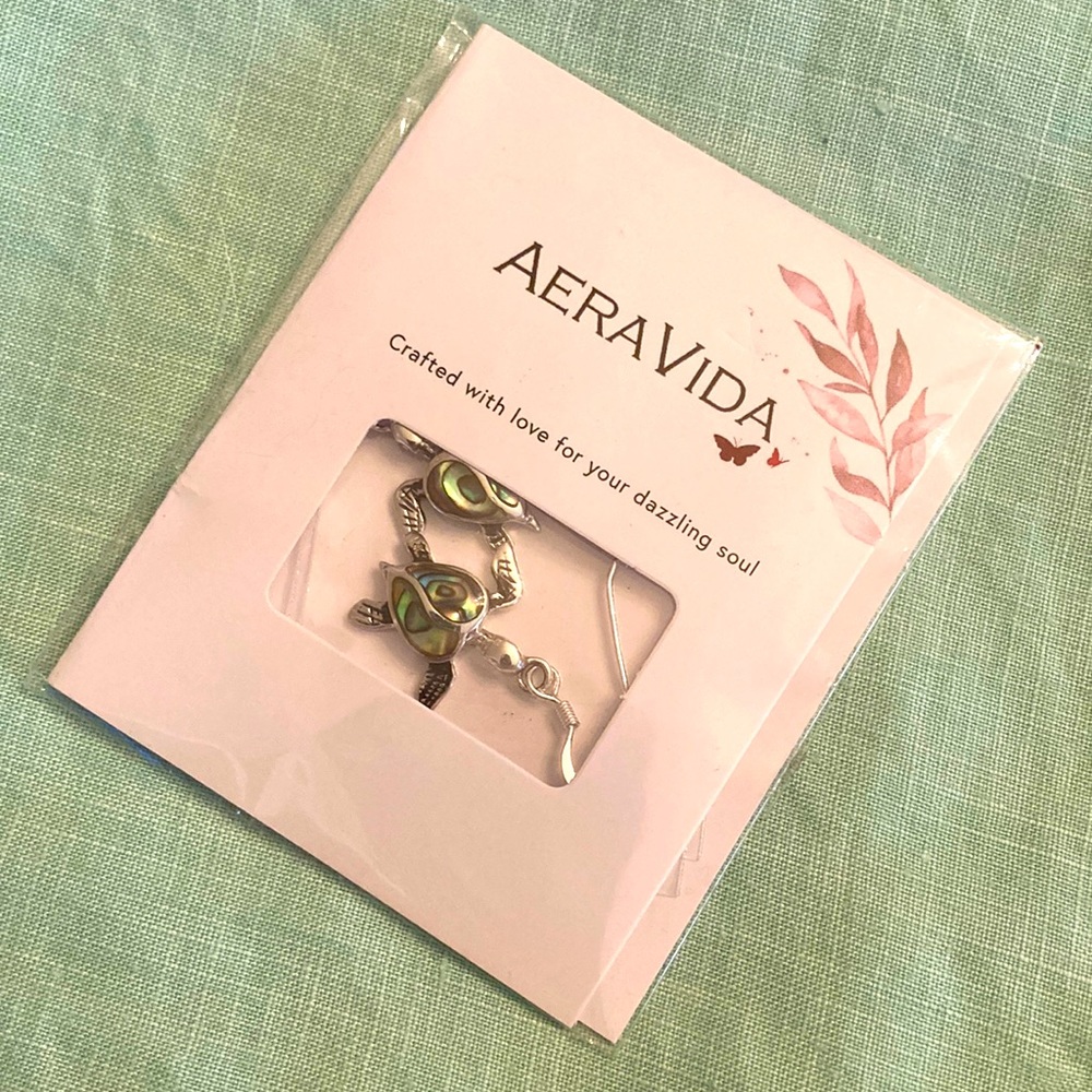 Abalone Sea Turtle Earrings